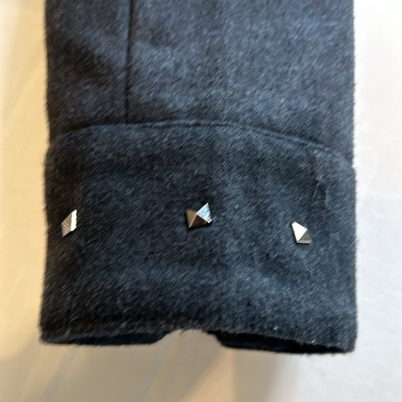 Outer Edge Black Wool Blend Peacoat Zip Closure Waist Buckle Studs. Size XL - Picture 8 of 14